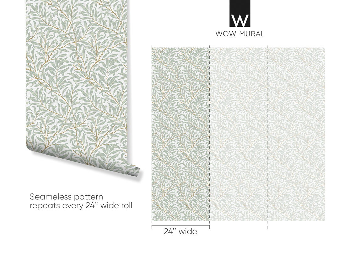 Green Willow Bough by Morris Wallpaper W091