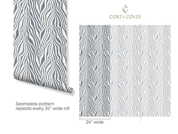 Abstract Blue Zebra Grasscloth Wallpaper CG019 - CostaCover - Traditional Wallpaper - Abstract - abstract floral - Abstract Labyrinth Lines