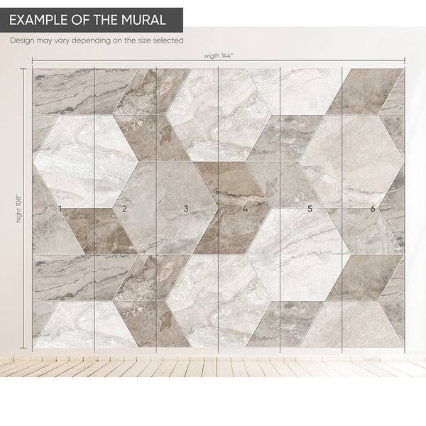 Marble Honeycomb Wall Mural AM105 - CostaCover - Peel and stick Removable Wallpaper - abstract marble - abstract wallpaper - accent wallpaper