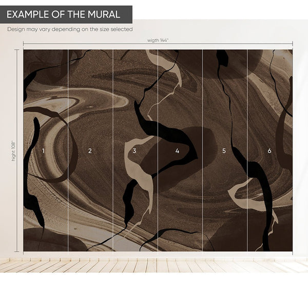 Dark Brown Abstract Wall Mural AM058 - CostaCover - Peel and stick Removable Wallpaper - about walls - Abstract - Abstract Labyrinth Lines