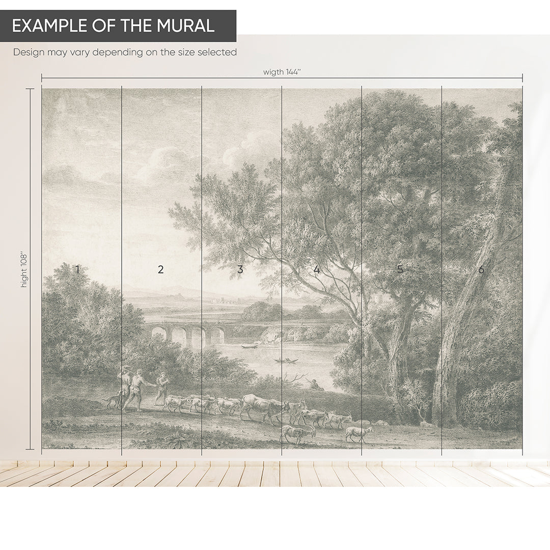 Rural Vintage Landscape Wall Mural AM084