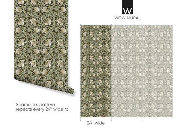 High-quality removable wallpaper with botanical charm, featuring white and yellow flowers suitable for living rooms.