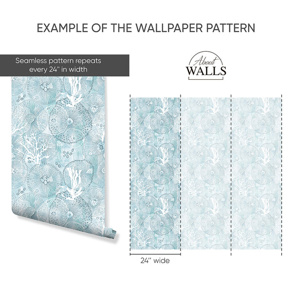 Aqua Blue Coral Wallpaper A116