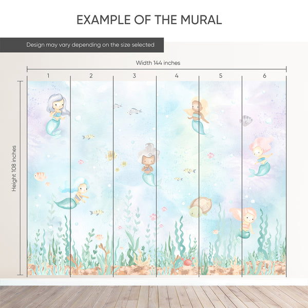 Mermaid Nursery Wall Mural LM007