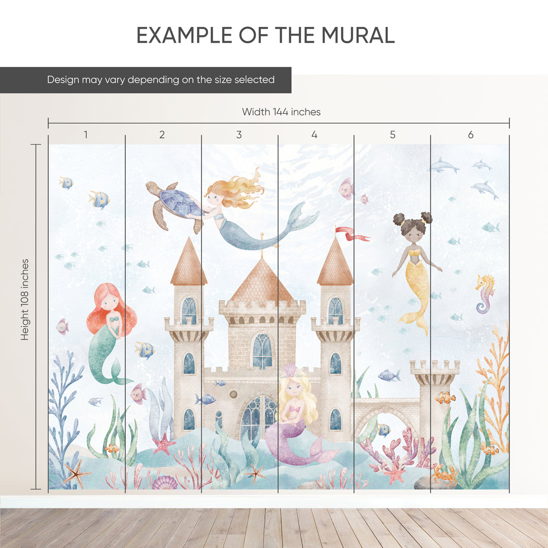 Mermaids and Castle Wall Mural SM065