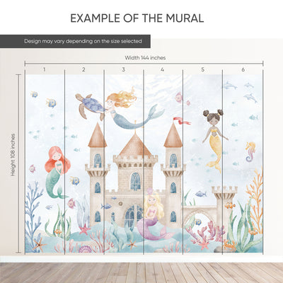 Mermaids and Castle Wall Mural SM065