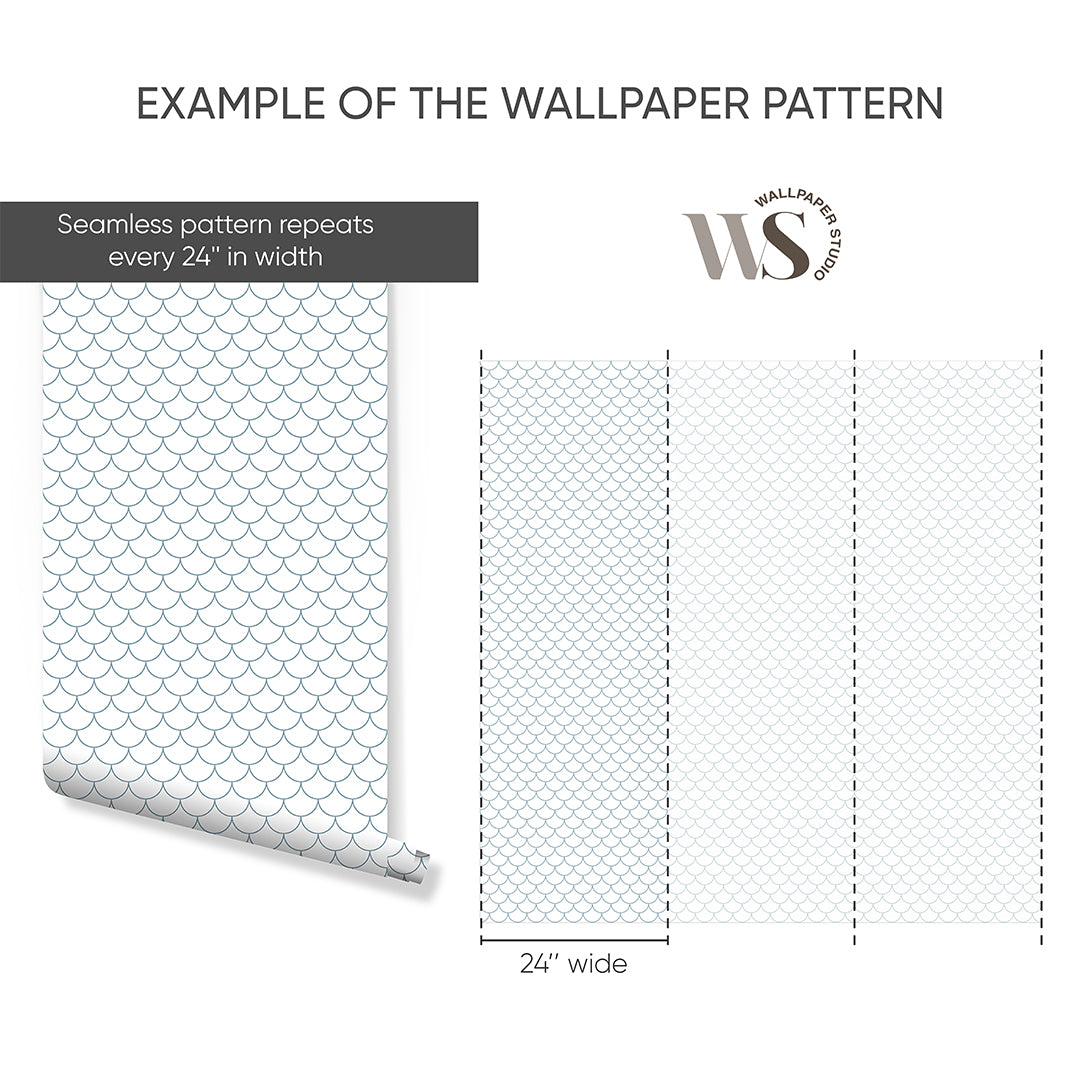 Blue Fish Scales Wallpaper S095