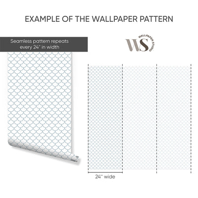 Blue Fish Scales Wallpaper S095