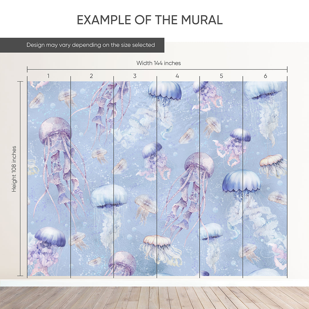 Blue Purple Jellyfish Wall Mural SM062