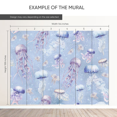 Blue Purple Jellyfish Wall Mural SM062