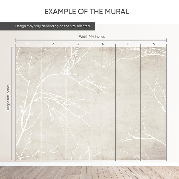 Neutral Tree Branch Wall Mural CCM205