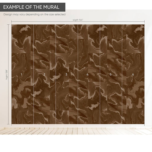 Brown Marble Squares Wall Mural AM035 - CostaCover - Peel and stick Removable Wallpaper - about walls - Abstract - Abstract Labyrinth Lines