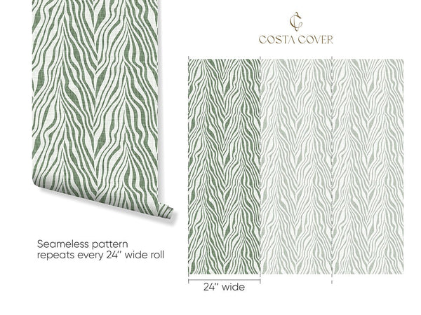 Abstract Green Zebra Grasscloth Wallpaper CG020 - CostaCover - Traditional Wallpaper - Abstract - Abstract Labyrinth Lines - abstract lines