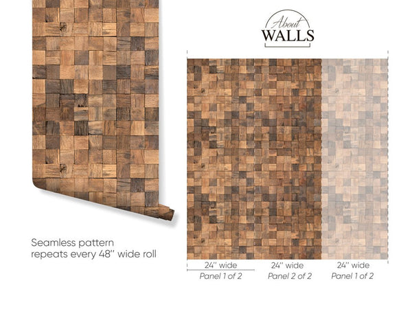 Mosaic Rustic Panels Wallpaper A005 - CostaCover - Peel and stick Removable Wallpaper - about walls - abstract wallpaper - accent wallpaper