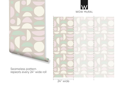 Abstract Pastel Colored Stones Self Adhesive Wallpaper W024