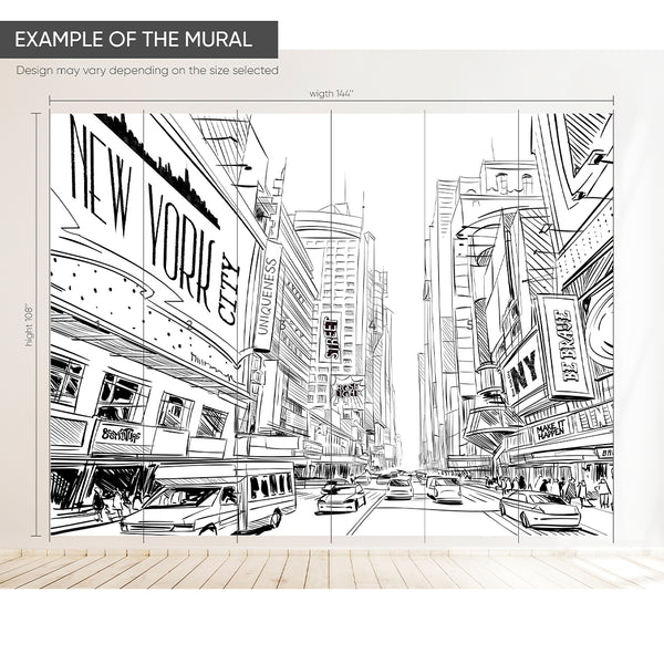 Street Sketch Art Wall Mural CCM185 - CostaCover - Peel and stick Removable Wallpaper - Abstract - abstract floral - Abstract Labyrinth Lines