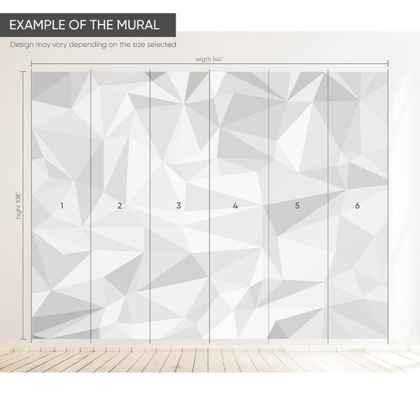 White & Gray Geometric Wall Mural CCM165 - CostaCover - Peel and stick Removable Wallpaper - Abstract - abstract lines - abstract mural