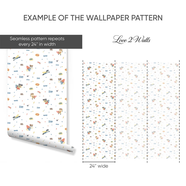 Example of a 24-inch-wide panel, showing how the design is divided across panels; the printed design varies with the size selected