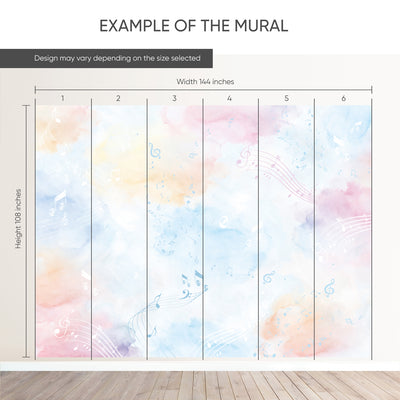 Watercolor Music Notes Wall Mural SM102