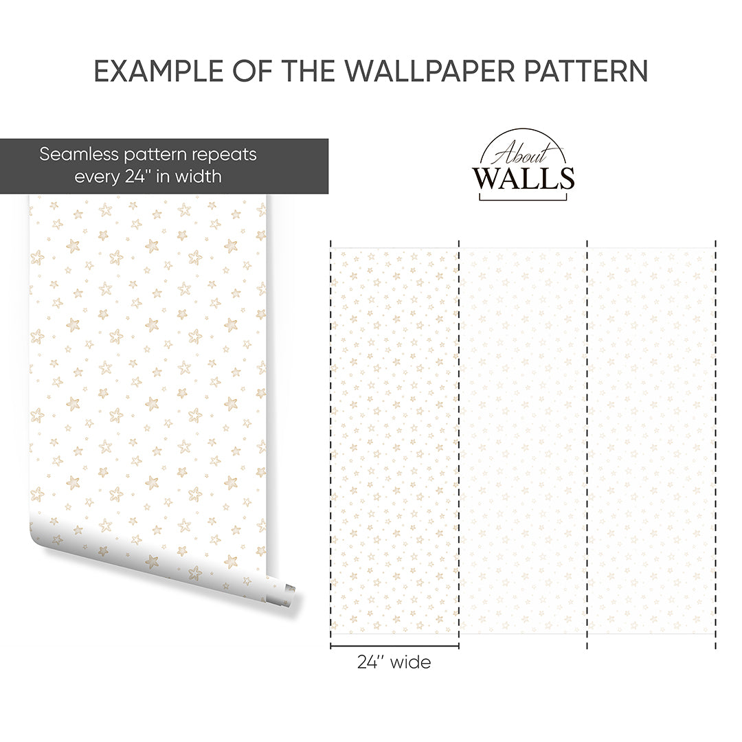 Beige Tiny Stars Wallpaper A045