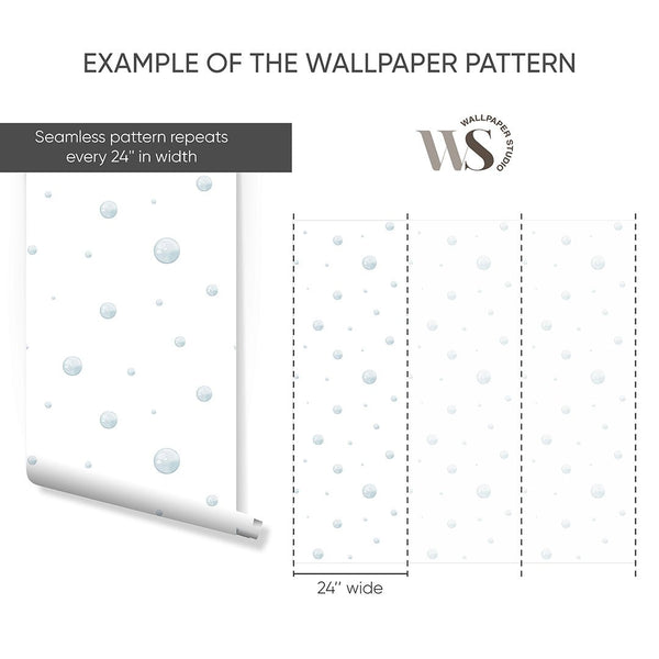 Blue Bubbles Wallpaper S087 - CostaCover - Peel and stick Removable Wallpaper - Abstract - abstract wall art - abstract wallpaper