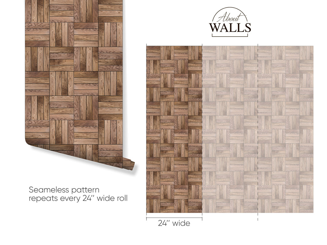 Geometric Wooden Board Wallpaper A006