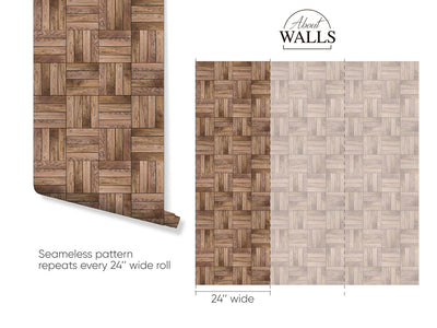 Geometric Wooden Board Wallpaper A006