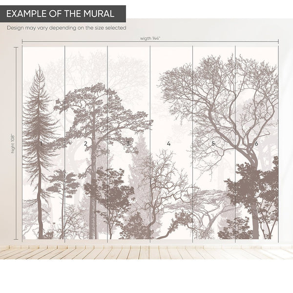 Retro Brown Forest Wall Mural AM039 - CostaCover - Peel and stick Removable Wallpaper - about walls - Abstract - abstract lines