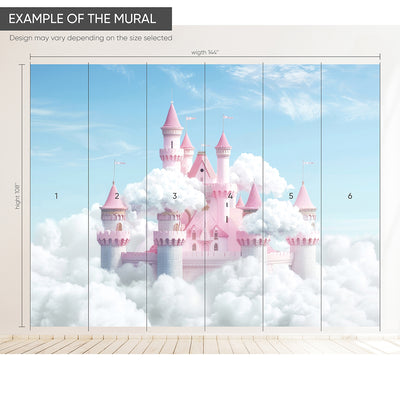 Pink Fantasy Castle Wall Mural WM091