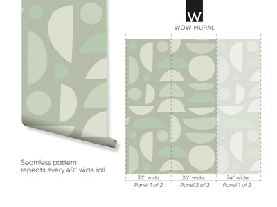 Light Green Abstract Stones Self Adhesive Wallpaper W025