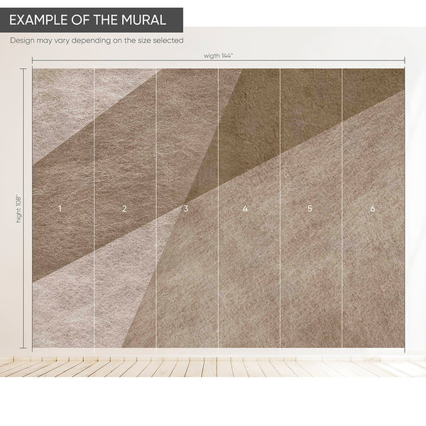 Brown Beige Shapes Wall Mural AM051 - CostaCover - Peel and stick Removable Wallpaper - about walls - Abstract - abstract lines