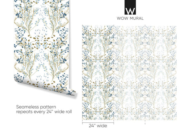 Floral Botanical Garden Wallpaper W038 - CostaCover - Peel and stick Removable Wallpaper - Abstract - abstract floral - abstract lines