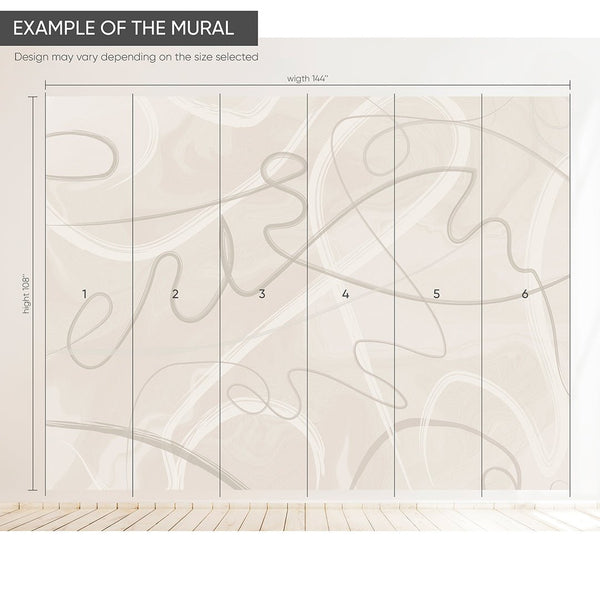 Nude Lines Wall Mural AM005 - CostaCover - Peel and stick Removable Wallpaper - about walls - Abstract - Abstract Labyrinth Lines