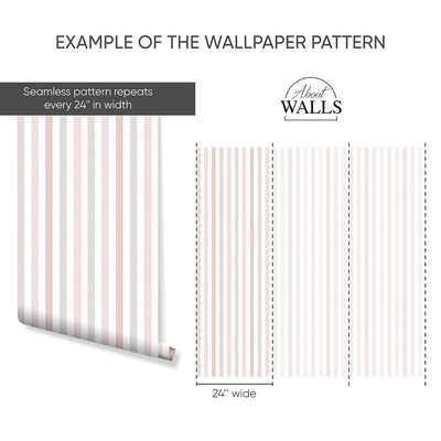 Pink Stripe Polka Dot Wallpaper A086