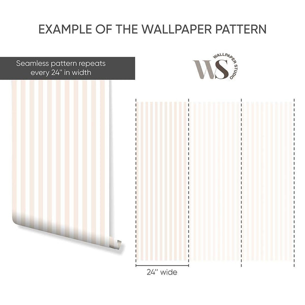 Beige Vertical Stripes Wallpaper S015 - CostaCover-Peel and stick Removable Wallpaper-accent wallpaper-adhesive wallpaper-baby bedroom