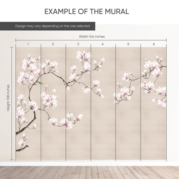 Blossom Sakura Grasscloth Wall Mural CG010