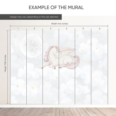 Dreaming Unicorn & Moon Wall Mural AM145