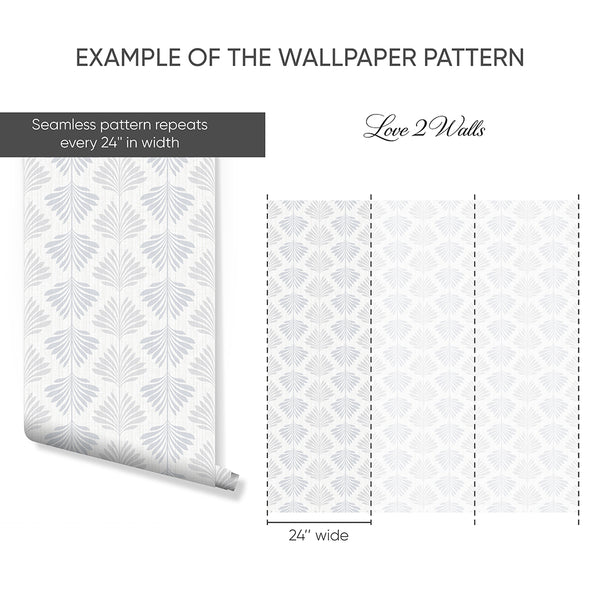 Neutral Palm Leaf Wallpaper L014