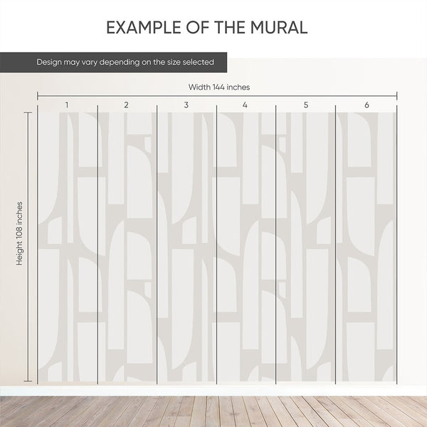 Neutral Geometric Shapes Wall Mural CCM159 - CostaCover - Peel and stick Removable Wallpaper - Abstract - abstract mural - abstract wall art