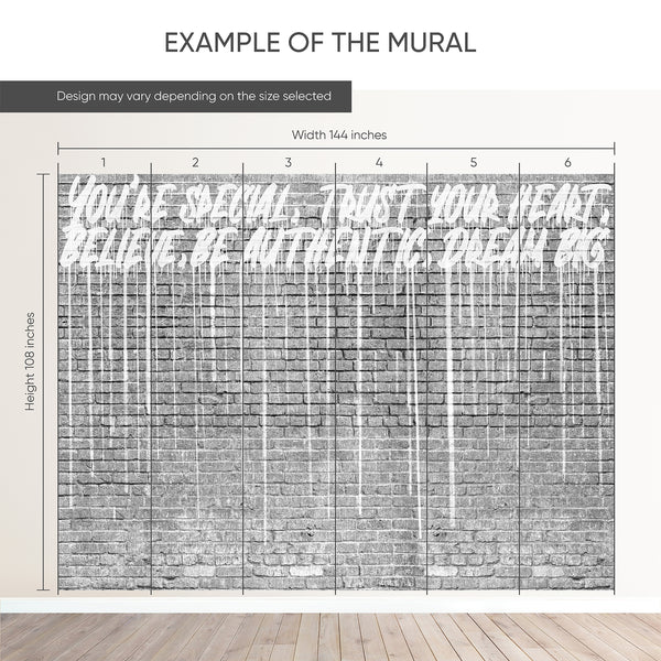 Gray Brick Graffiti Wall Mural AM123