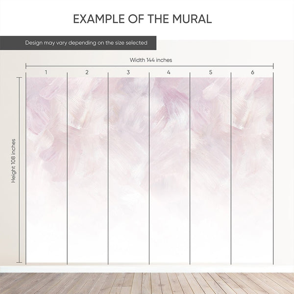 Pink Ombre Strokes Wall Mural WM103 - CostaCover - Peel and stick Removable Wallpaper - Abstract - abstract painting - abstract wall art