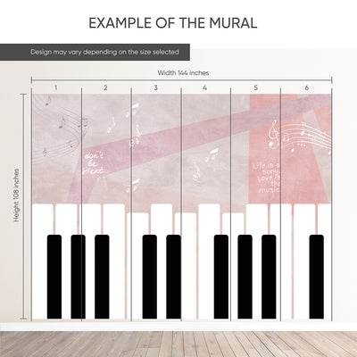 Pink Beige Piano Keys Wall Mural SM104
