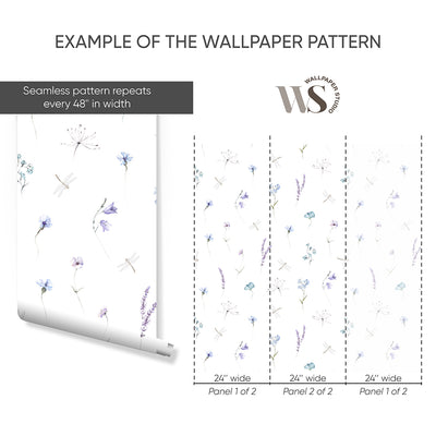 Blue Purple Wildflowers Wallpaper S081