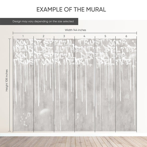 Motivational Graffiti Wall Mural AM122 - CostaCover - Peel and stick Removable Wallpaper - abstract wallpaper - accent wallpaper - adhesive wallpaper