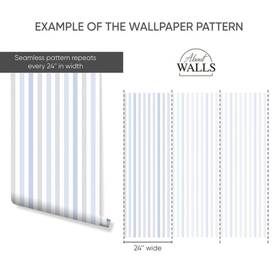 Blue Stripe Polka Dot Wallpaper A087