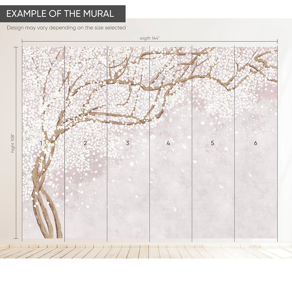 Falling Flower Petals Wall Mural CCM168 - CostaCover - Peel and stick Removable Wallpaper - abstract floral - abstract wall art - accent wallpaper