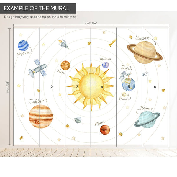 Solar System & Planets Wall Mural WM081 - CostaCover - Peel and stick Removable Wallpaper - abstract wallpaper - accent wallpaper - adhesive wallpaper
