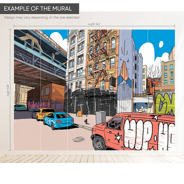 Street Comics Style Wall Mural CCM183 - CostaCover - Peel and stick Removable Wallpaper - Abstract - abstract arches - abstract floral