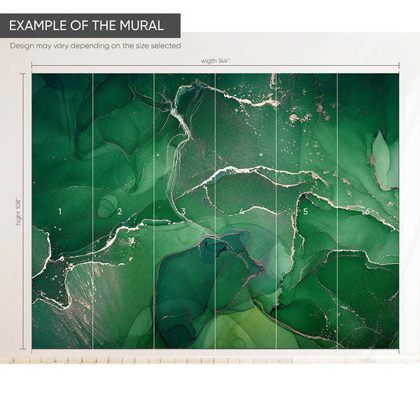 Green Watercolor Ink Wall Mural CCM026 - CostaCover - Peel and stick Removable Wallpaper - accent wallpaper - adhesive wallpaper - bedroom interior