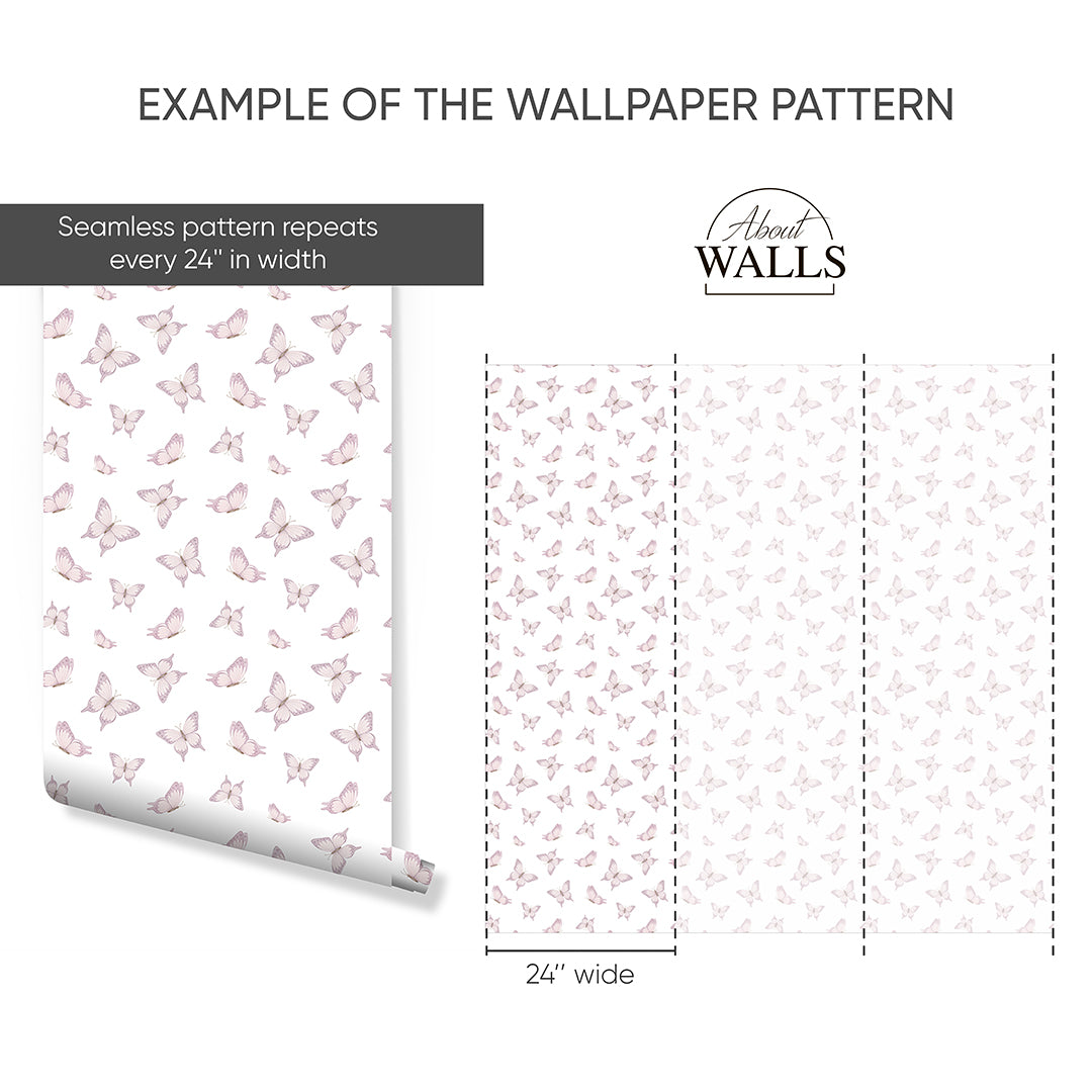 Pink Tiny Butterfly Wallpaper A050